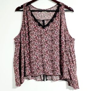Hollister Women's Medium  Rose Print Racer Back Flowy Pullover Casual Tank top